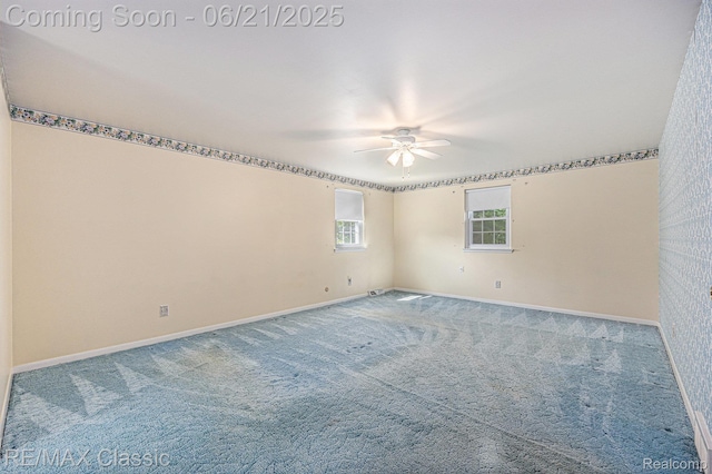 1925 Dawn Ridge Rd, Commerce Twp, MI 48390 - carpeted spare room featuring ceiling fan and baseboards