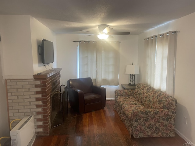 578 W Houghton Lake Dr, Prudenville, MI 48651 - sitting room featuring hardwood / wood-style floors and ceiling fan