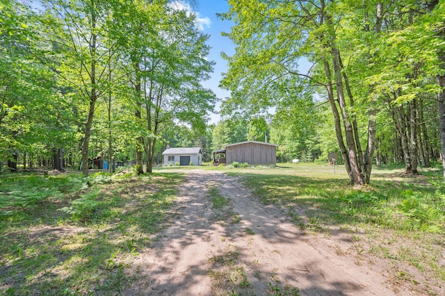 283 W 16th St, Baldwin, MI 49304 - view of yard featuring driveway and an outbuilding