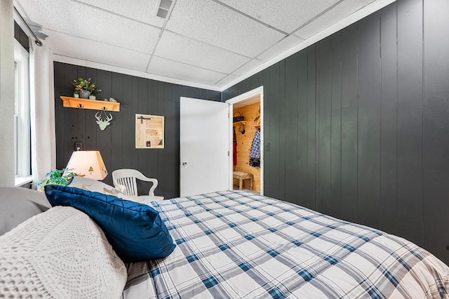 283 W 16th St, Baldwin, MI 49304 - bedroom featuring wooden walls