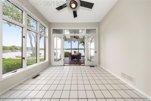 2505 Cedar Key Dr, Lake Orion, MI 48360 - unfurnished sunroom with a water view and plenty of natural light