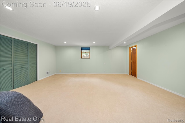 2505 Cedar Key Dr, Lake Orion, MI 48360 - basement with recessed lighting and carpet