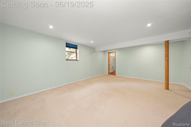 2505 Cedar Key Dr, Lake Orion, MI 48360 - basement with recessed lighting and light carpet