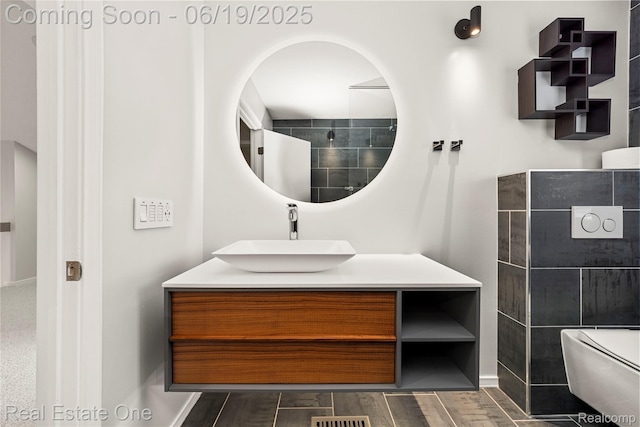 2505 Cedar Key Dr, Lake Orion, MI 48360 - bathroom with vanity and wood finished floors