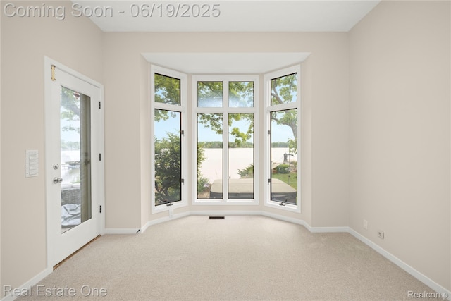 2505 Cedar Key Dr, Lake Orion, MI 48360 - carpeted spare room featuring healthy amount of natural light and a water view