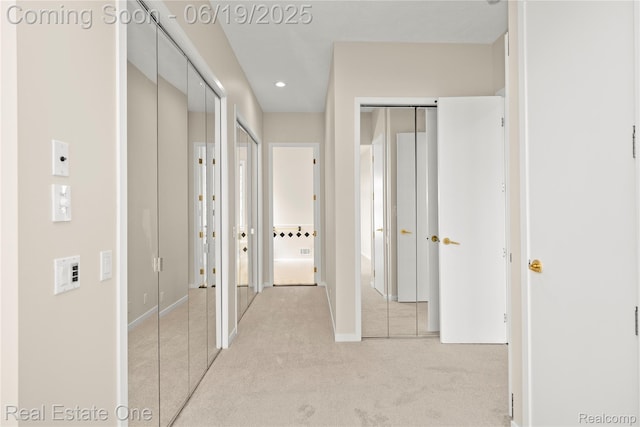 2505 Cedar Key Dr, Lake Orion, MI 48360 - corridor featuring light colored carpet and recessed lighting