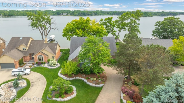 2505 Cedar Key Dr, Lake Orion, MI 48360 - view from above of property featuring a nearby body of water