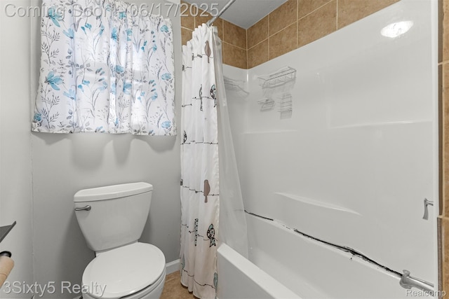 36513 Evans St, New Boston, MI 48164 - full bathroom with toilet and shower / bath combo with shower curtain