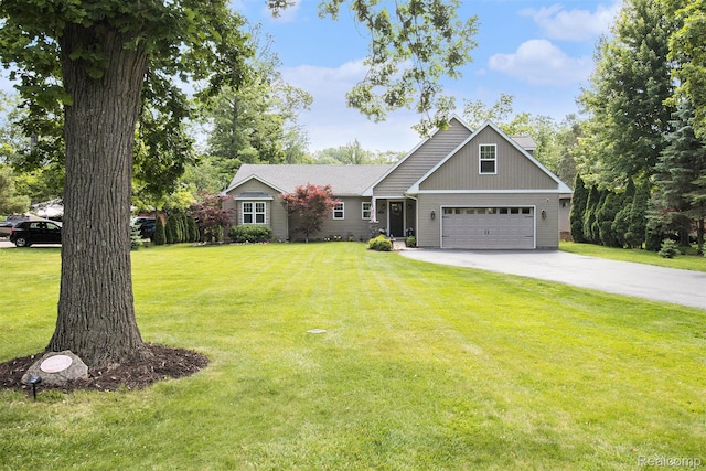 22085 Thorofare Rd, Grosse Ile, MI 48138 - craftsman inspired home with concrete driveway, a front yard, and a garage