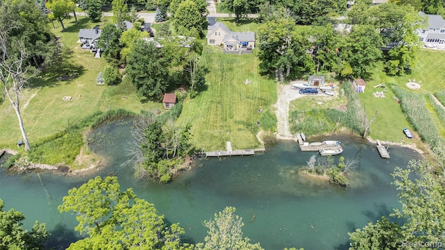 22085 Thorofare Rd, Grosse Ile, MI 48138 - aerial overview of property's location with a nearby body of water