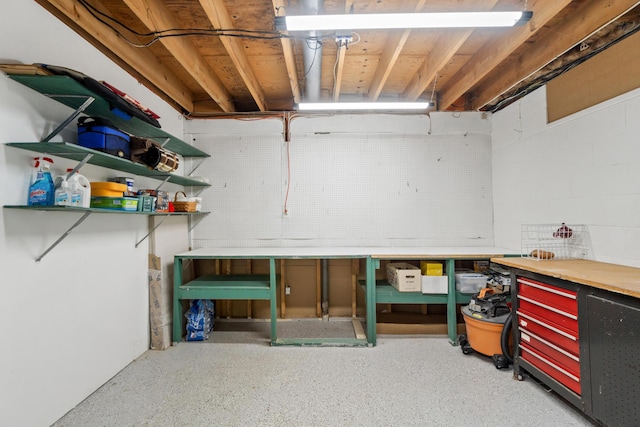 3125 Fawn Ln, Jackson, MI 49201 - unfinished basement featuring a workshop area