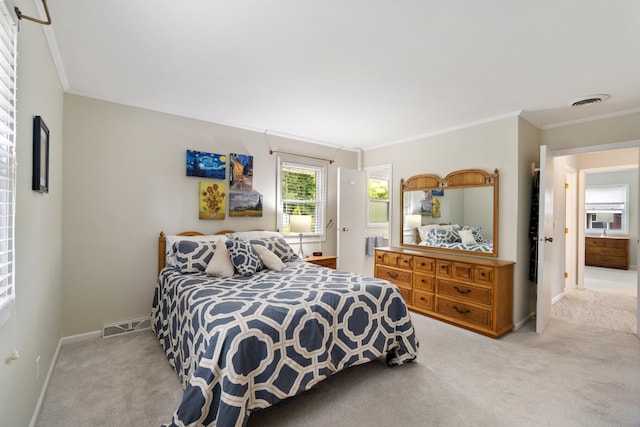3125 Fawn Ln, Jackson, MI 49201 - bedroom featuring carpet flooring and ornamental molding