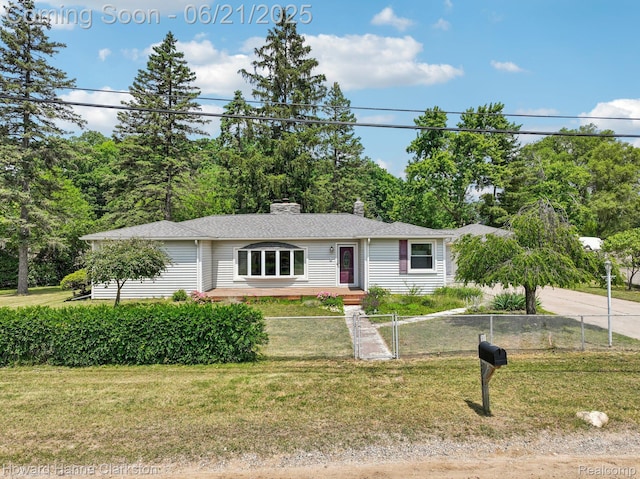 5766 Corunna Ave, Clarkston, MI 48346 - single story home featuring a chimney and concrete driveway