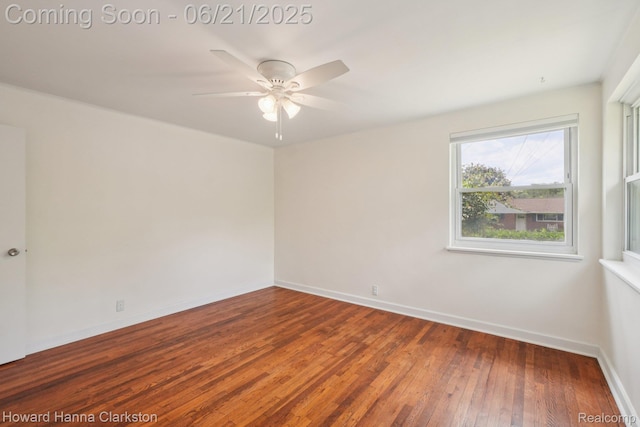 5766 Corunna Ave, Clarkston, MI 48346 - empty room with hardwood / wood-style flooring and ceiling fan