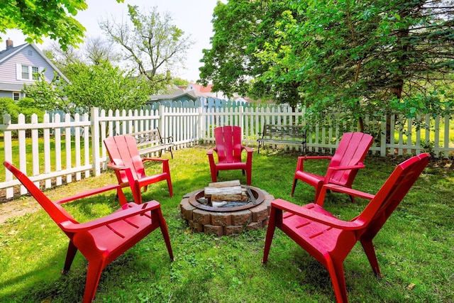 317 Cherry St, South Haven, MI 49090 - view of yard with an outdoor fire pit