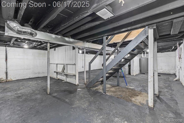 3920 Clark St, Canton, MI 48184 - unfinished below grade area featuring water heater and stairway
