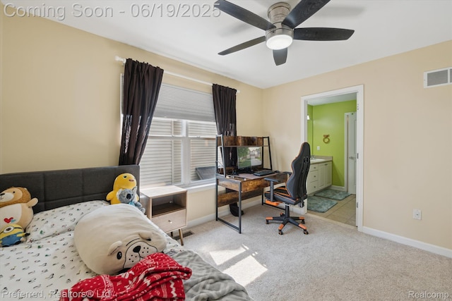 51159 Luke Ln, Novi, MI 48374 - carpeted home office with a ceiling fan and baseboards