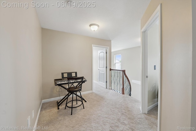 51159 Luke Ln, Novi, MI 48374 - hallway with carpet flooring and an upstairs landing