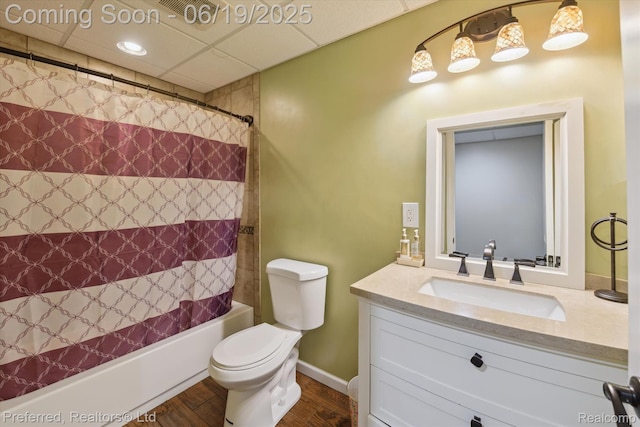 51159 Luke Ln, Novi, MI 48374 - bathroom featuring vanity, shower / bath combo, and wood finished floors