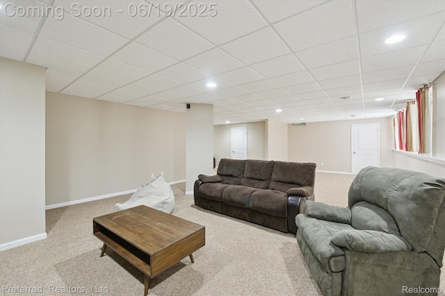 51159 Luke Ln, Novi, MI 48374 - living area with carpet floors, recessed lighting, and a paneled ceiling
