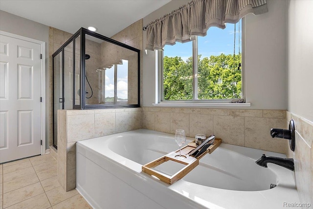 966 Wynstone Cir N, Oakland, MI 48363 - full bath with a shower stall, a garden tub, and tile patterned floors