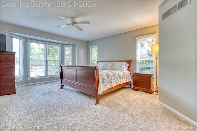 1070 Pointe Place Ct, Rochester, MI 48307 - bedroom featuring multiple windows, carpet floors, and ceiling fan