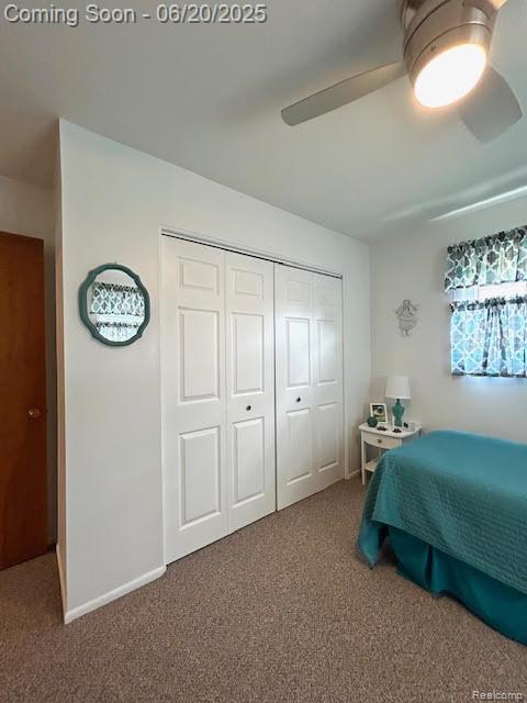 30821 Longfellow Ave, Madison Heights, MI 48071 - carpeted bedroom featuring a closet and ceiling fan