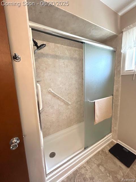30821 Longfellow Ave, Madison Heights, MI 48071 - full bath with a stall shower and baseboards