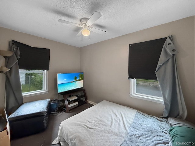 20115 Pelkey St, Detroit, MI 48205 - bedroom with a textured ceiling and ceiling fan