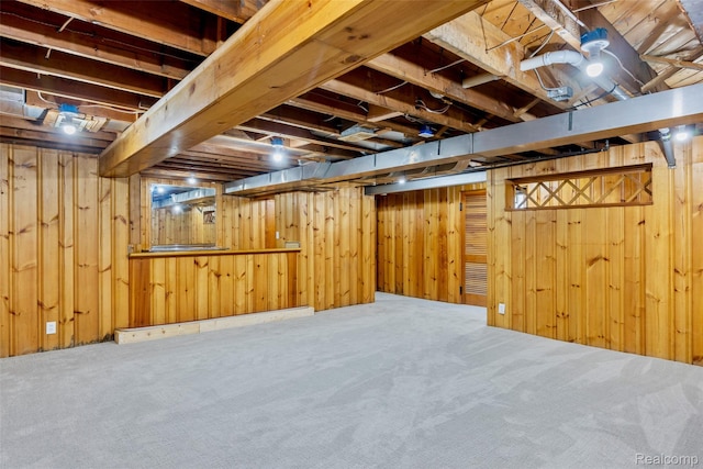 807 Barrington Rd, Grosse Pointe Park, MI 48230 - finished below grade area with carpet floors and wooden walls