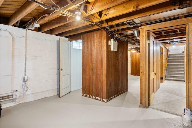 807 Barrington Rd, Grosse Pointe Park, MI 48230 - unfinished basement with stairs and concrete block wall