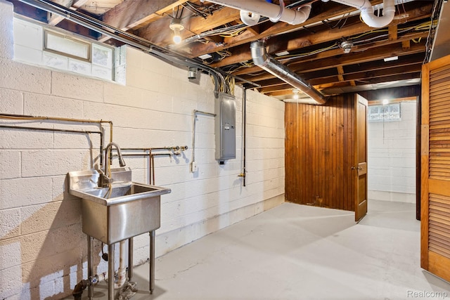 807 Barrington Rd, Grosse Pointe Park, MI 48230 - below grade area with electric panel and concrete block wall