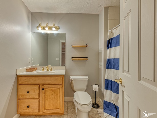 831 Saint James Park Ave, Monroe, MI 48161 - full bath featuring tile patterned flooring, vanity, a textured ceiling, and a shower with shower curtain