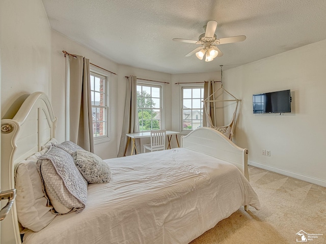831 Saint James Park Ave, Monroe, MI 48161 - bedroom with a textured ceiling, carpet, and ceiling fan