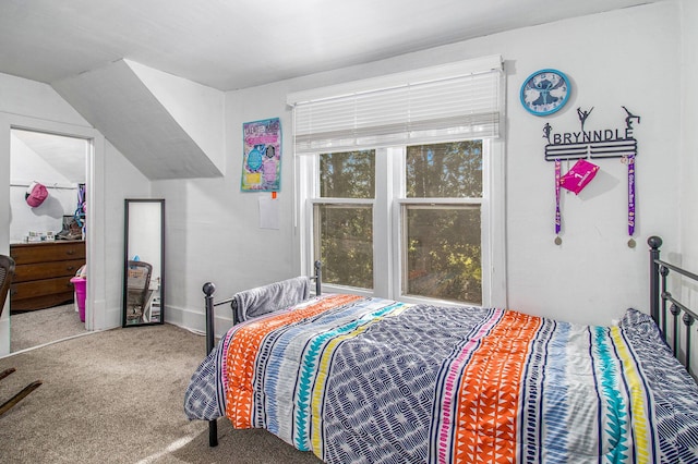 3833 S Baldwin Ave, Fremont, MI 49412 - bedroom featuring carpet floors and lofted ceiling