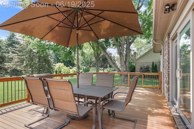 6652 Mountain Dr, Troy, MI 48098 - wooden deck featuring outdoor dining space