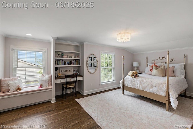 586 Fairfax St, Birmingham, MI 48009 - bedroom featuring dark wood-style flooring and crown molding