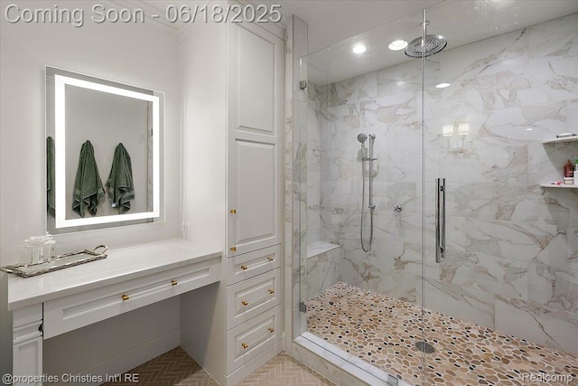 586 Fairfax St, Birmingham, MI 48009 - full bathroom with a marble finish shower and recessed lighting