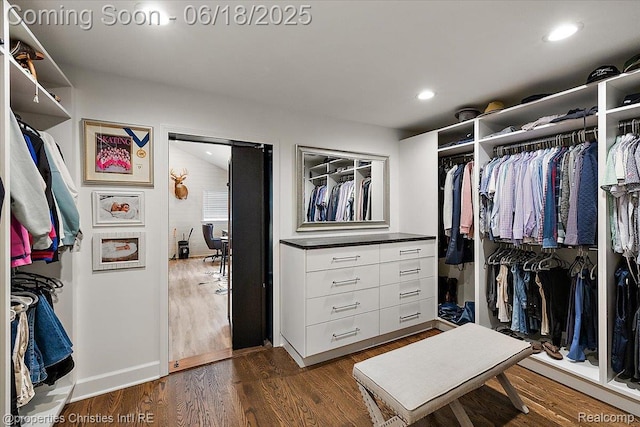 586 Fairfax St, Birmingham, MI 48009 - walk in closet with dark wood finished floors