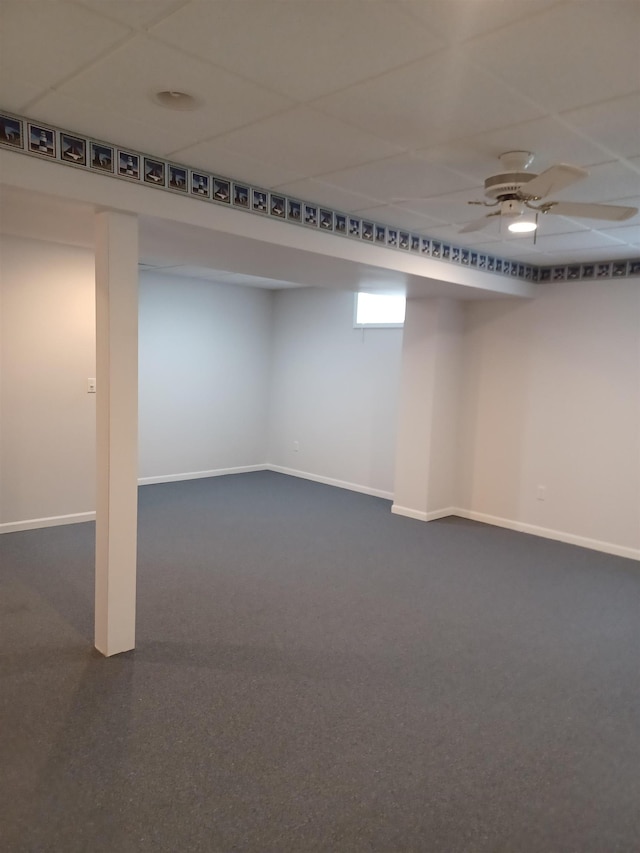 3144 Amsterdam Dr, Clio, MI 48420 - finished basement featuring baseboards and a drop ceiling
