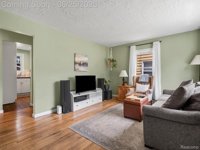 34286 Glover St, Wayne, MI 48184 - living room featuring wood finished floors and a textured ceiling