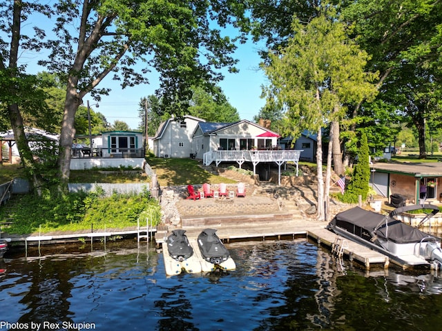 4767 S River St, Newaygo, MI 49337 - dock with a deck with water view