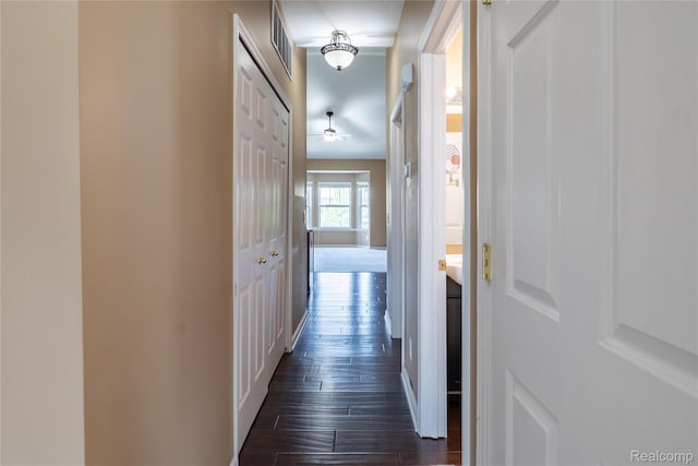 25556 Portico Ln, Novi, MI 48375 - hall with dark wood finished floors and baseboards