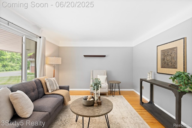 15615 S Midway Ave, Allen Park, MI 48101 - living room featuring wood finished floors and baseboards