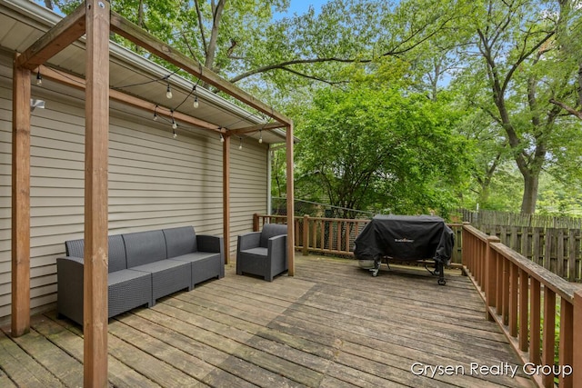 431 Homecrest Ave, Kalamazoo, MI 49001 - wooden terrace with an outdoor living space and grilling area