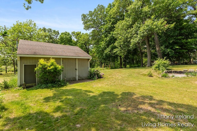 11737 W Carson City Rd, Greenville, MI 48838 - view of grassy yard featuring a storage unit