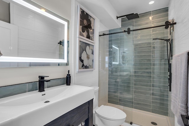 11786 E Sauk Trl, Jerome, MI 49249 - full bath with vanity, a stall shower, and recessed lighting