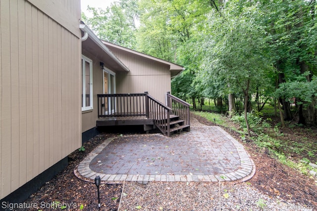 23415 Beech Rd, Southfield, MI 48033 - view of yard featuring a patio and a wooden deck