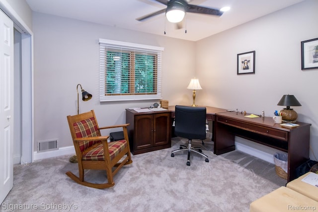 23415 Beech Rd, Southfield, MI 48033 - home office with carpet floors and ceiling fan