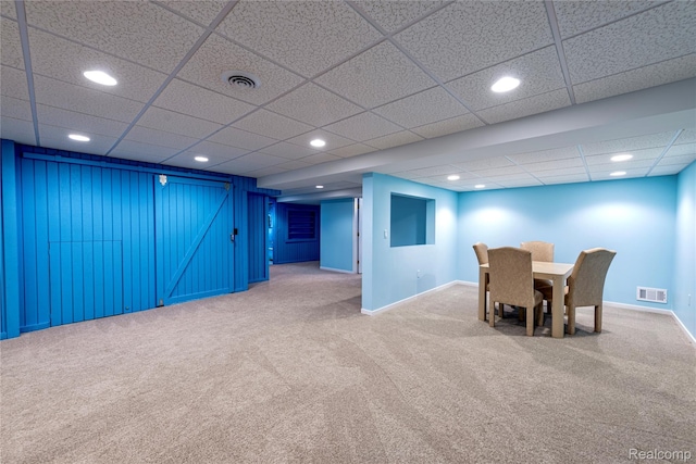 6760 Oyster Cv, West Bloomfield, MI 48323 - dining space with carpet floors, recessed lighting, and a drop ceiling